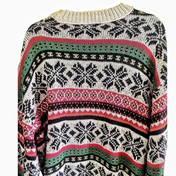 Aerie Nordic Snowflakes Christmas Pullover Sweater Size Medium - Picture 5 of 6
